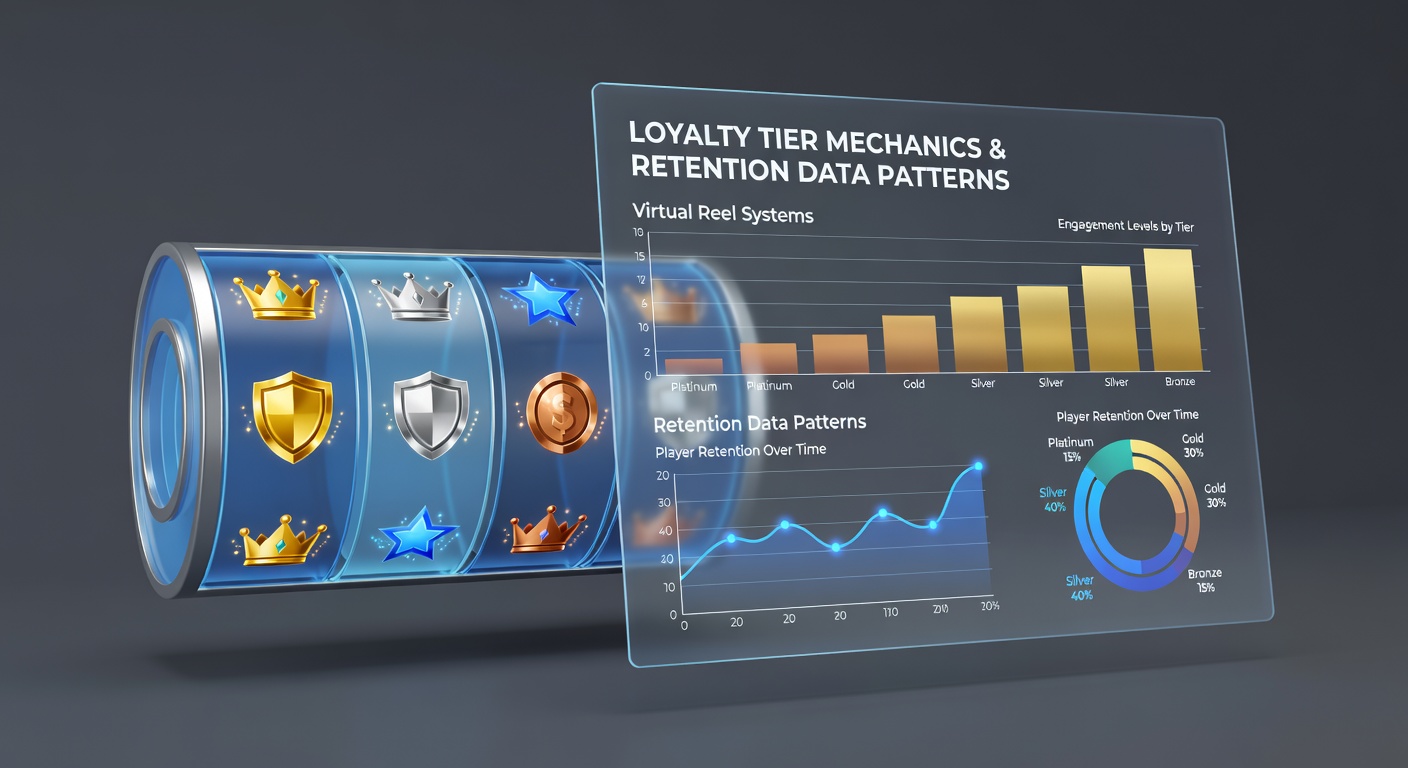 Virtual reel interface displaying loyalty tier progress and point accumulation during online slot sessions