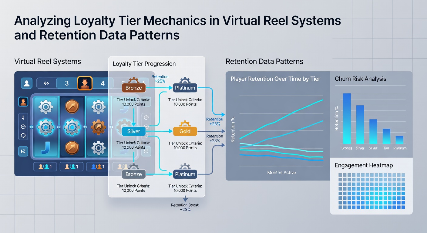 Retention analytics dashboard highlighting churn rates and session trends segmented by loyalty tier