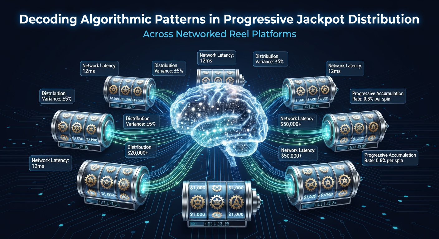 Networked reel platforms displaying progressive jackpot counters across multiple casino floors
