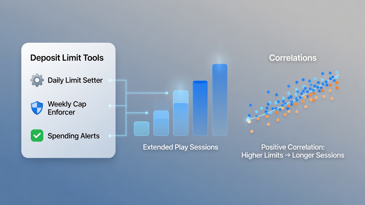Data visualization charts displaying correlations between deposit limits and session lengths in wagering apps