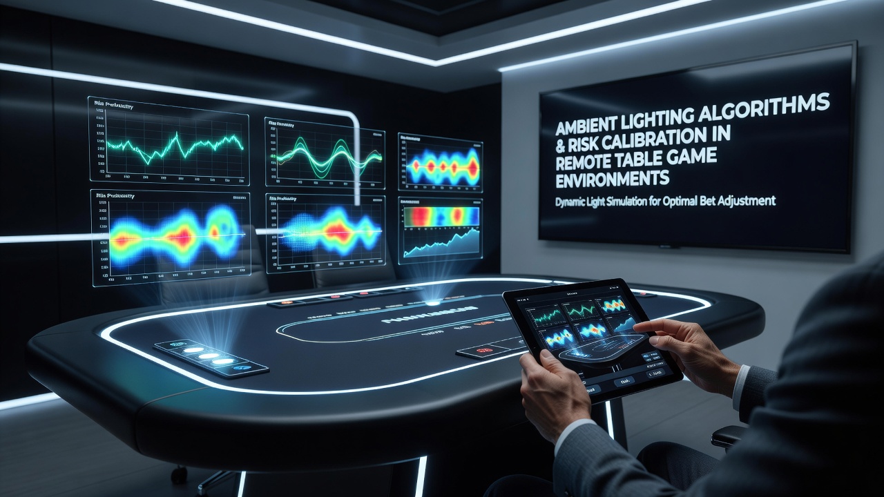 Ambient lighting setup in a remote digital table game interface showing subtle color shifts during gameplay